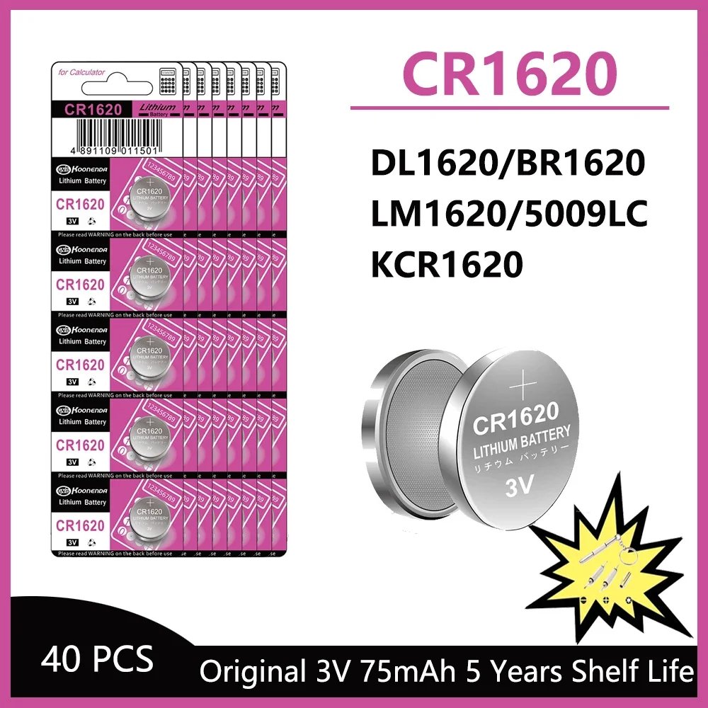 40PCS CR1620 (GF) KN