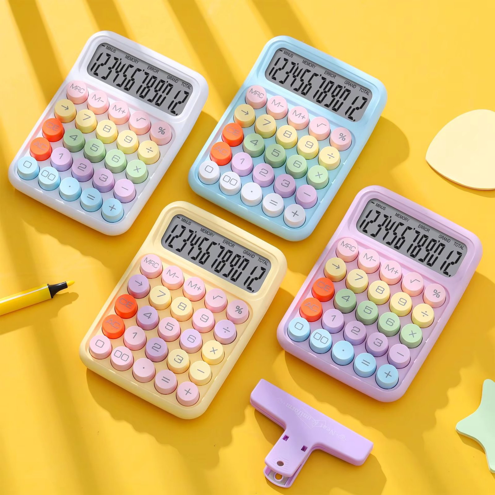 Ins Dopamine Candy Color Calculators Large Display Mechanical Dot Keyboard Back To School Supplies Students/Finance Stationery
