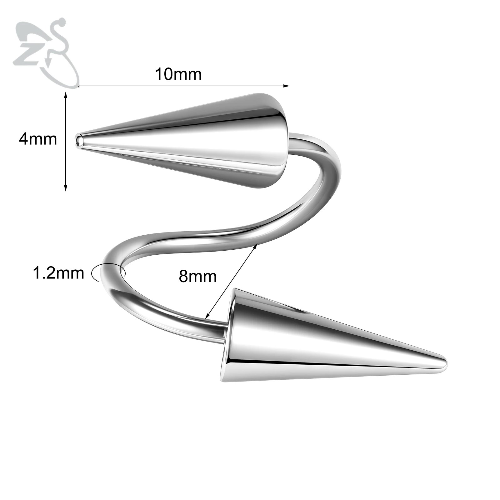 Silver-8X4X10mm