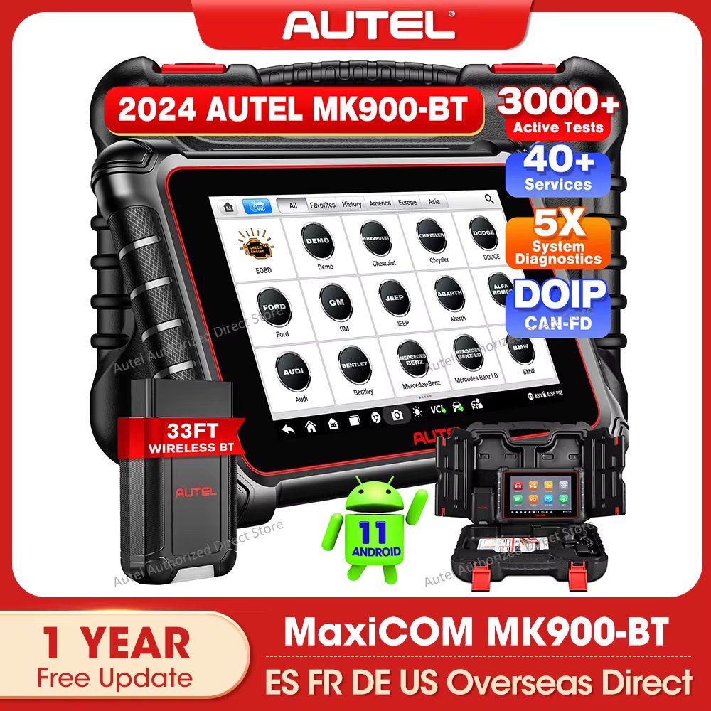 2024 Newest MaxiCOM MK900BT Car Diagnostic Tools Bidirectional Scanner, CAN FD&DoIP, 40+ Services upgraded Of MK808S MK808BT PRO