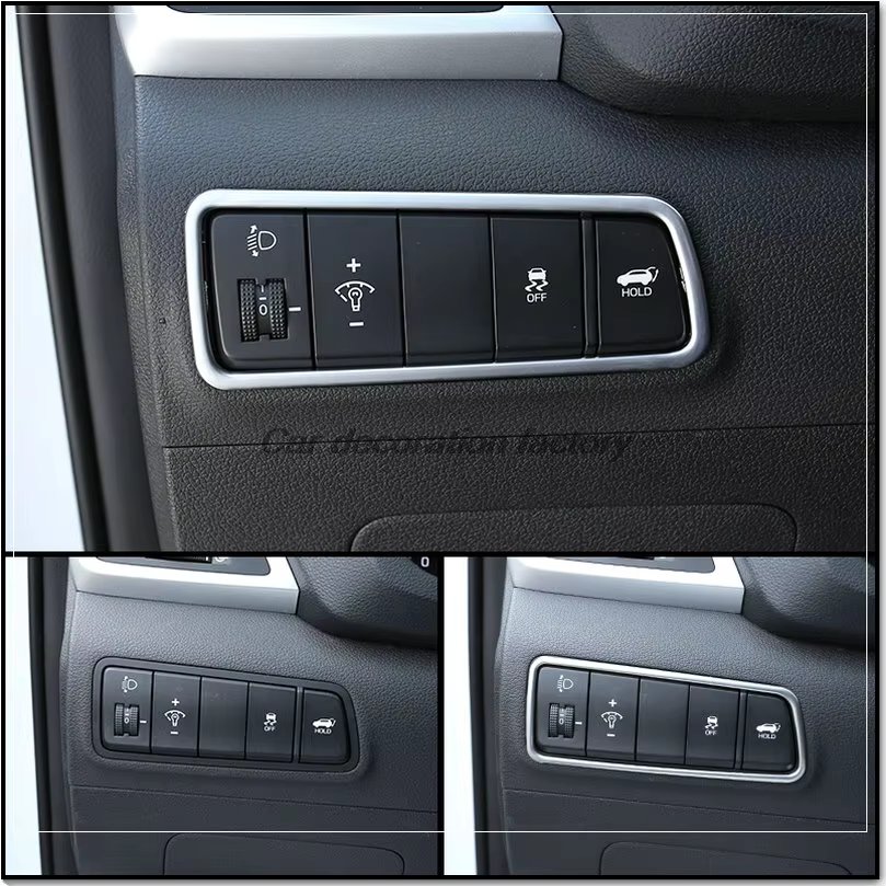 Stainless steel Centre Control Decoration Cover Interior Headlight Button Frame Trims For Hyundai Tucson 2015 2016 2017