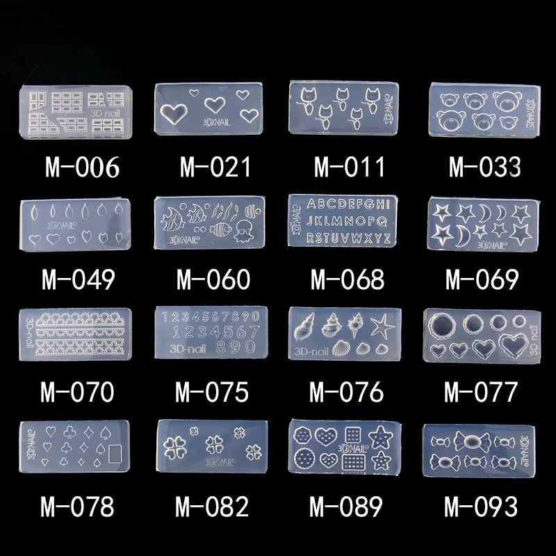 Beautiful 1 PC Nail Art Silicone Mold 27 Designs Durable 3D Stereo Crystal Carving Mold Crystal Powder Carved Nail Art Tool