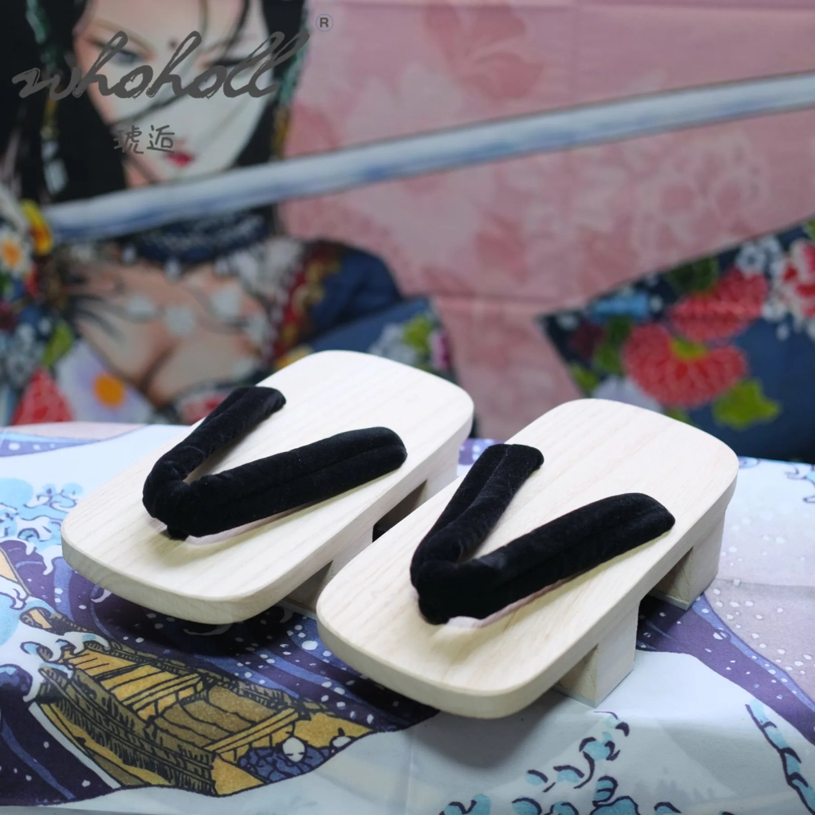 Thick Platform Two-teeth Geta Man Women Slippers Japanese Wood Geta Anime Coplay Costumes Shoes Flip Flops Slipper Clogs Sandals