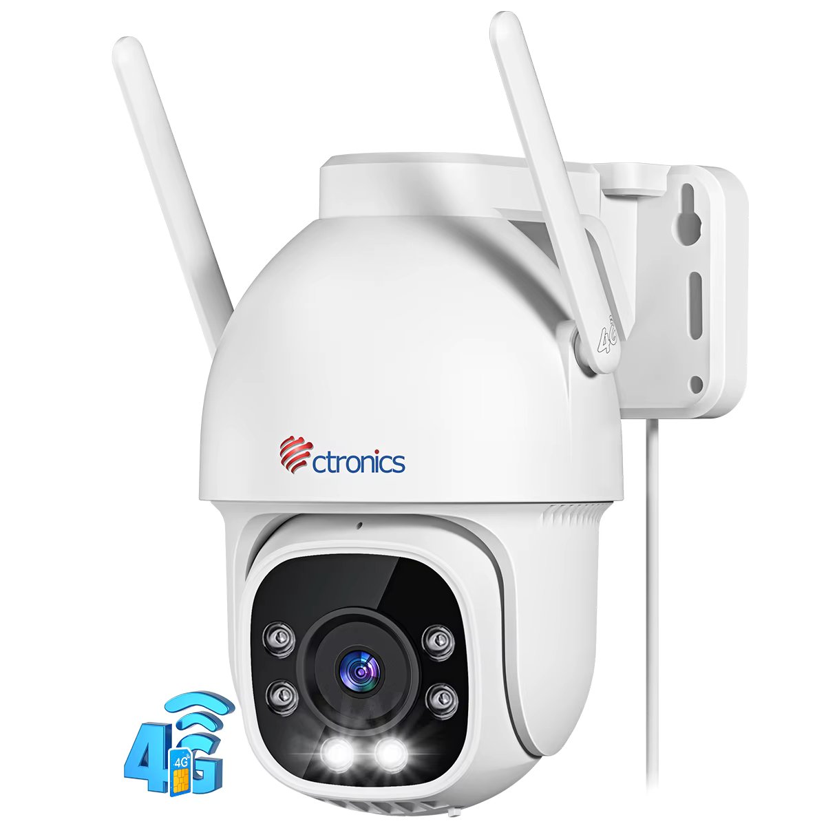 Ctronics Surveillance Camera 4G Sim Card Outdoor 360 Panoramic Auto Tracking Security Camera 2K 1080P Night Vision Two Way Audio