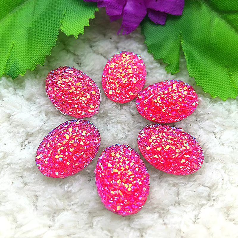 20PCS MIX 14mm*18mm AB Resin Oval flower Flatback Rhinestone Wedding Crafts DIY