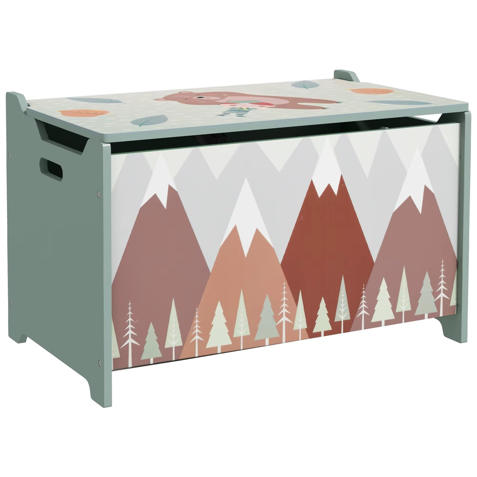 ZONEKIZ bear print children's storage boxes 60x37x39 cm Green