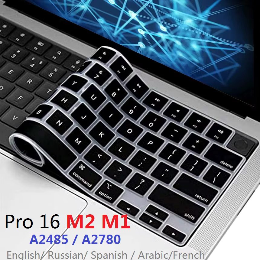 Soft TPU Keyboard Cover for Macbook Pro 14 M2 M1 A2442 A2779 2022 2021 EU US Spanish Russian Arabic French English Keyboard Skin