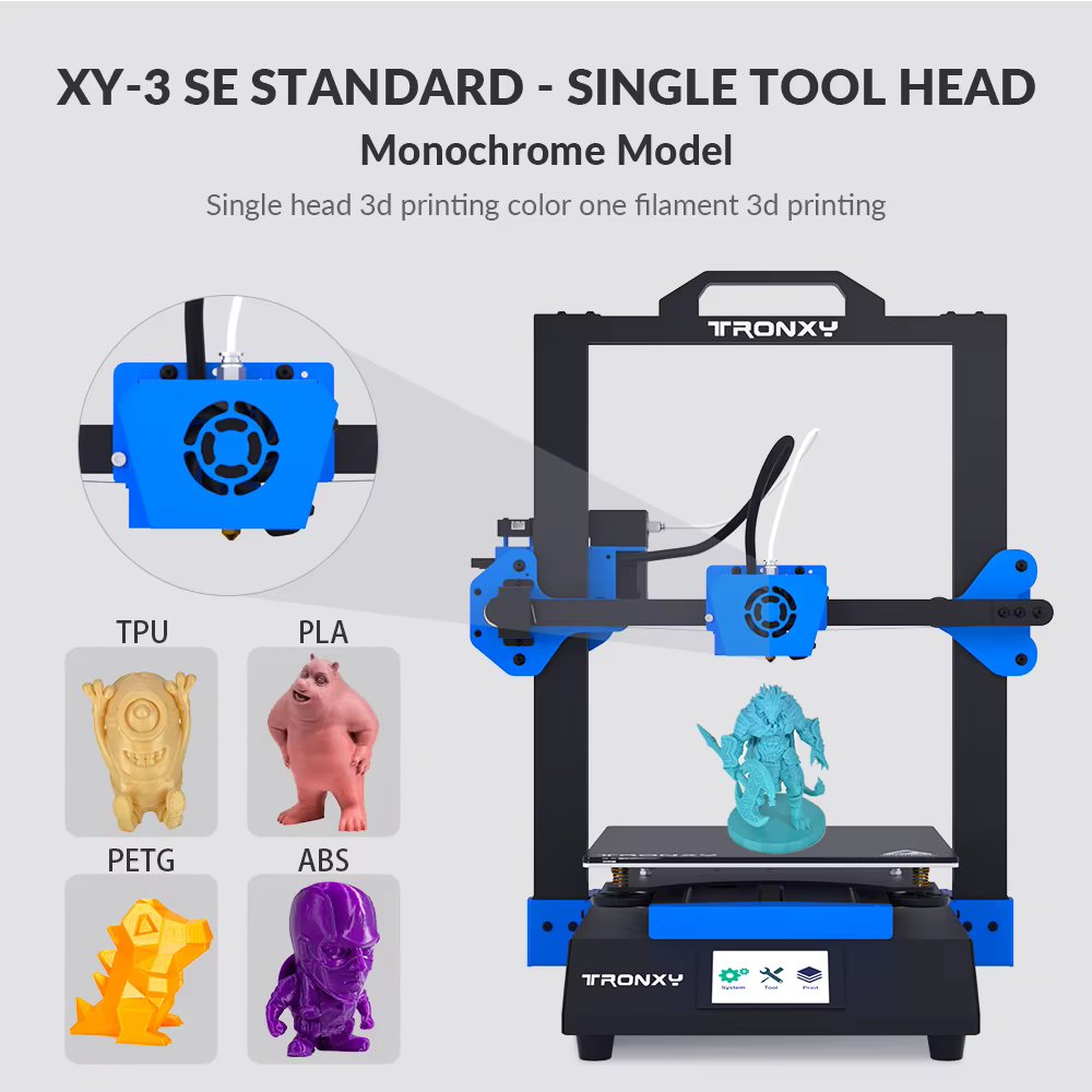 Tronxy XY-3 SE FDM 3D Printer Single/Dual Extrude/Laser Engraving One Machine For Multiple Purposes Upgraded DIY 3d printers Kit