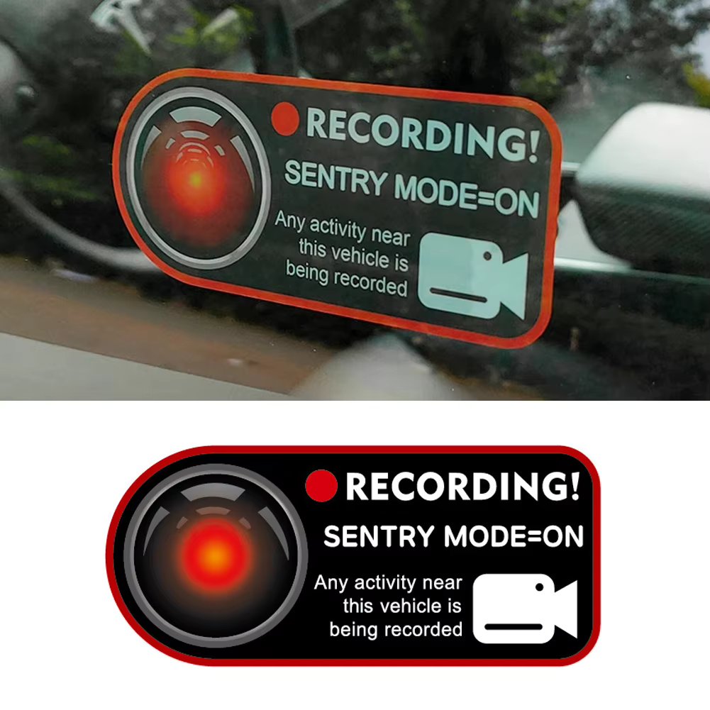 Car Door Sticker For Tesla Model 3 Y S X Invader Sentinel Mode Warning Stickers Electrostatic Stickers Electric Auto Accessorie