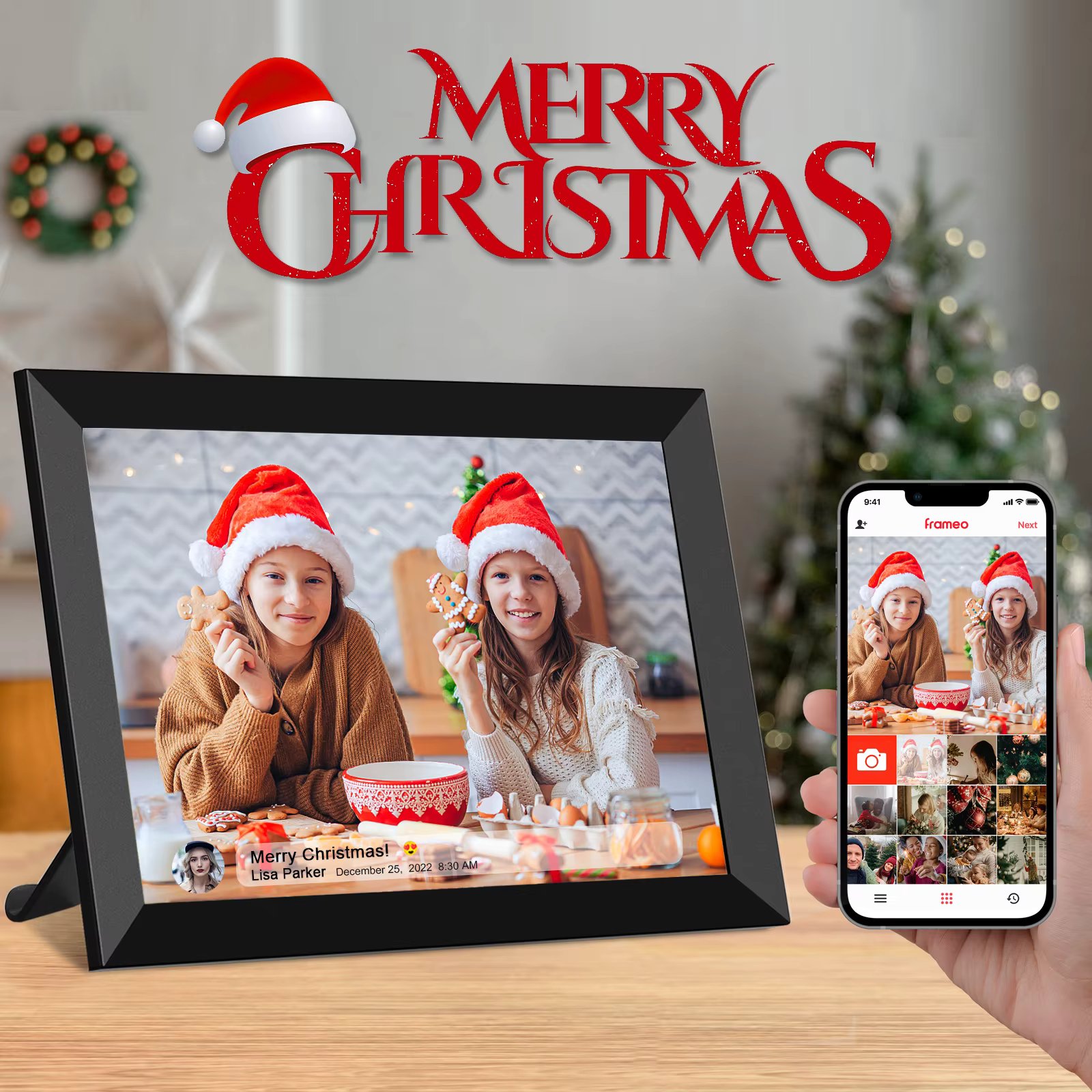 Christmas/Black Friday/Mother's day best gift Frameo 10.1 inch 30000 photos storage IPS WiFi Digital Photo Picture Frames