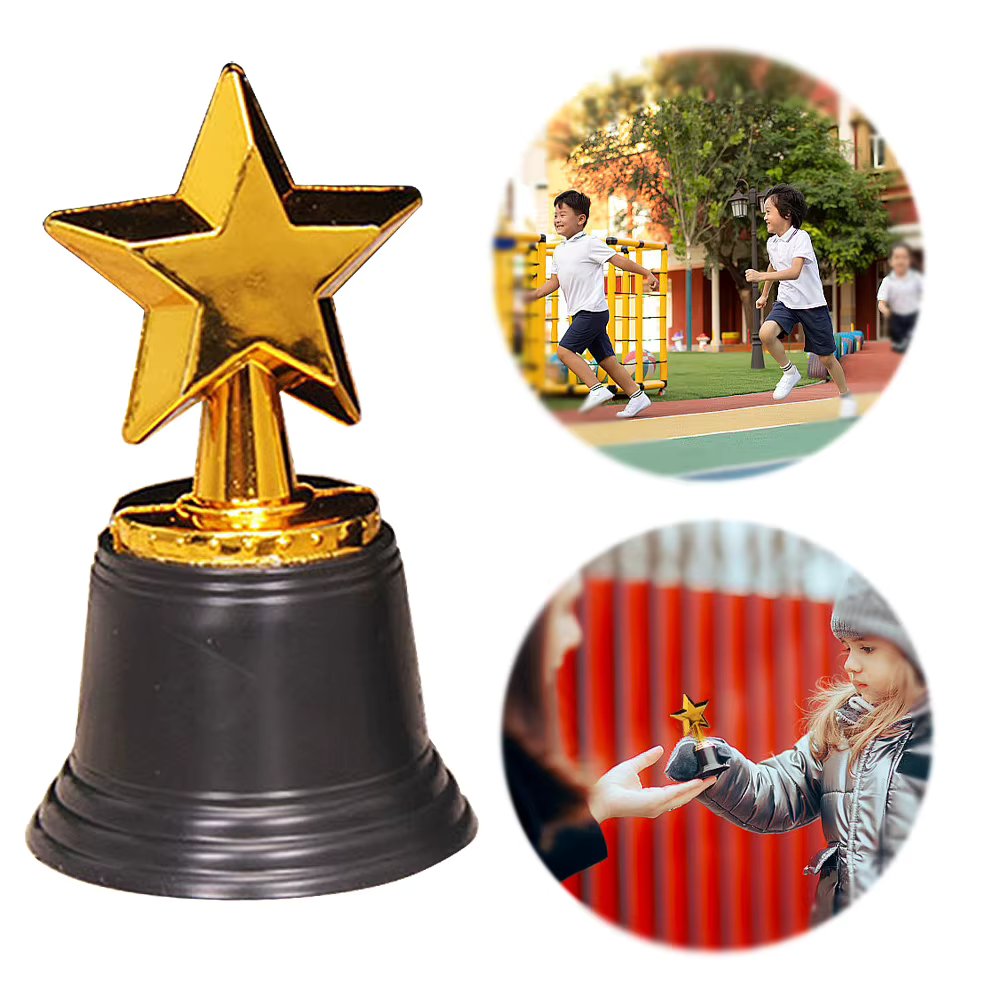 Star Gold Award Trophies Recognition Award Golden Trophies Prize for Kids Party Favors Props Rewards Winning Prizes