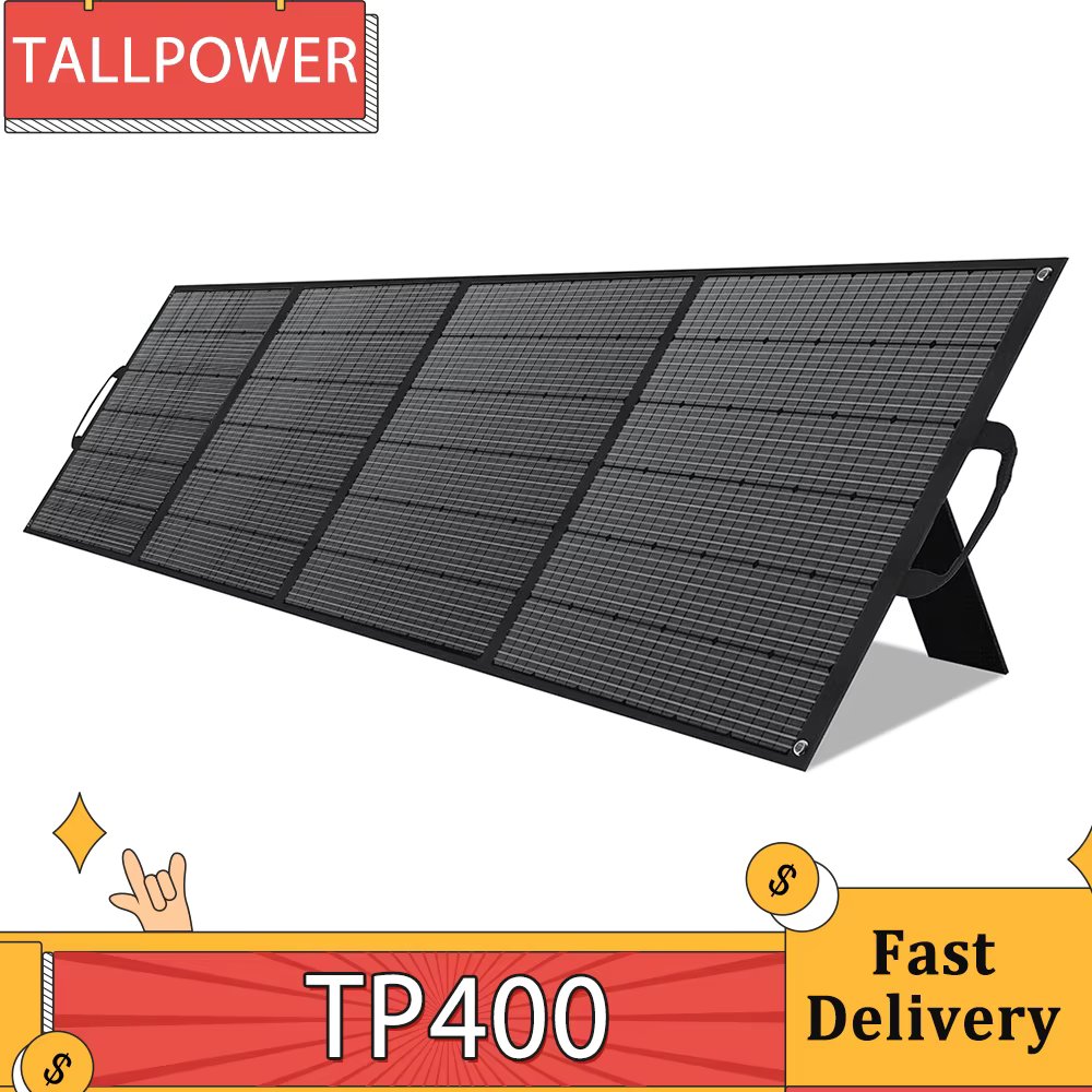 TALLPOWER TP400 400W Portable Solar Panel, 23.4% High-Efficiency Solar Power Generation, IP67 Waterproof, Series and Parallel