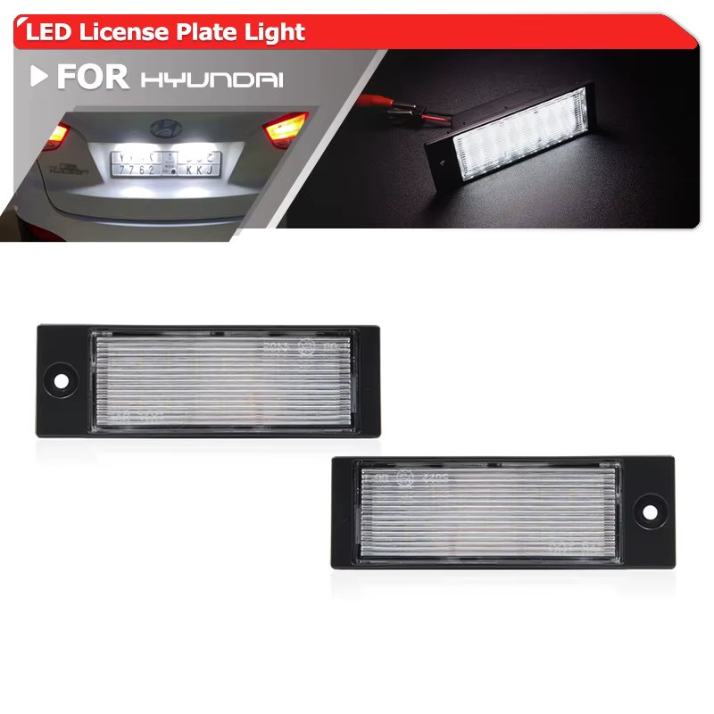 2PCs Fits For Hyundai Tucson 2015 2016 2017 2018 White Super Brilliant Led Rear Number License Plate Lights Auto Tag Lamps