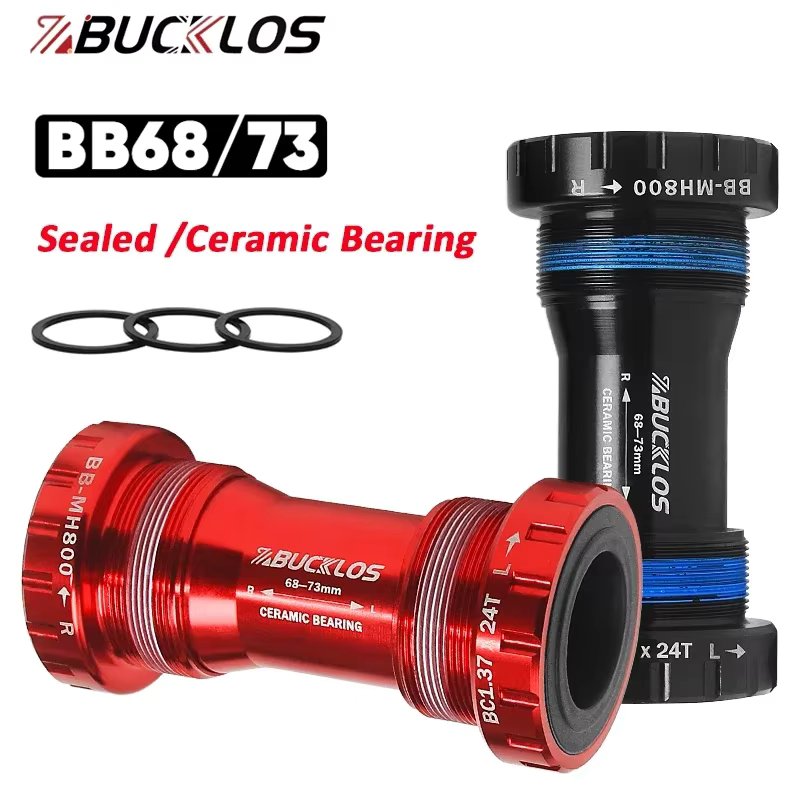 BUCKLOS Bicycle Bottom Bracket BB68/73 Sealed Bearing BB 24mm Ceramic Bearing Bike Bottom Bracket for MTB Road Bike Crank BB