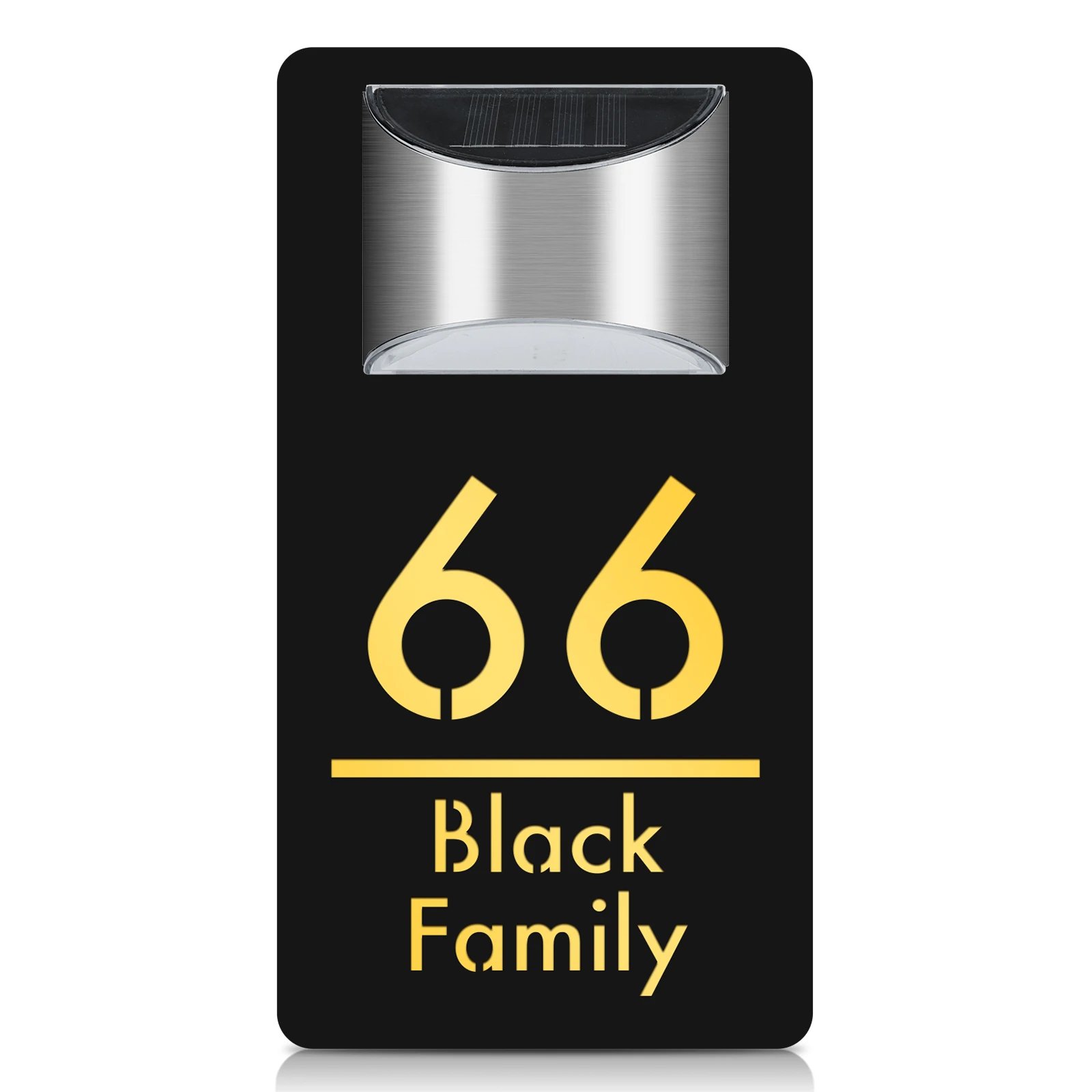 Personalized Outdoor House Number Led Solar Light House Plate Exterior House Number Door Plate Custom Solar House Hebrew Sign