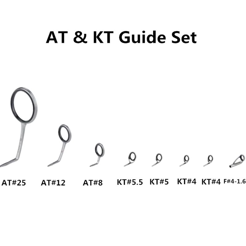 NooNRoo AT & KT Guide Set Fishing rod guides one set (9pcs) fishing rod  repair guide 1 bags