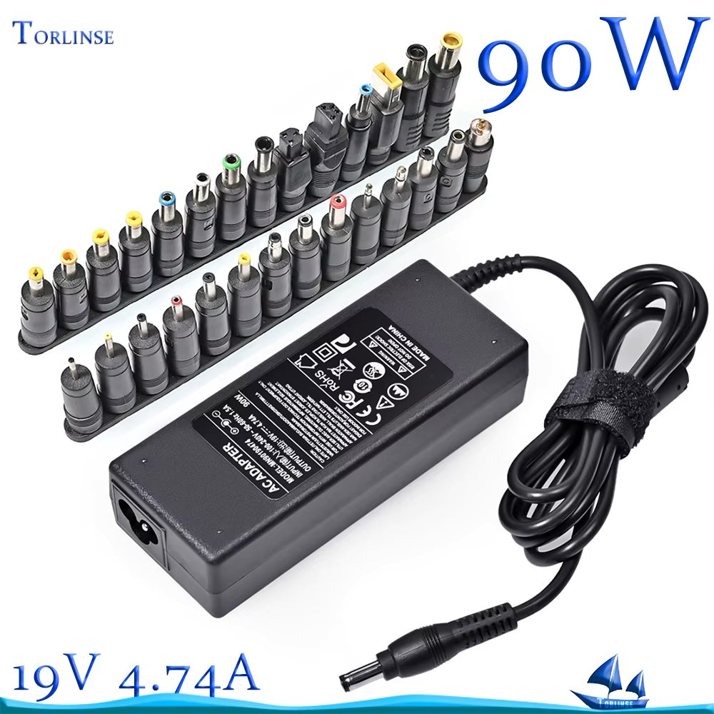 19V 4.74A 90W Universal Power Adapter Charger For Acer Asus Dell HP Lenovo Samsung Toshiba 18.5V 19.5V 20V AC Cord Included