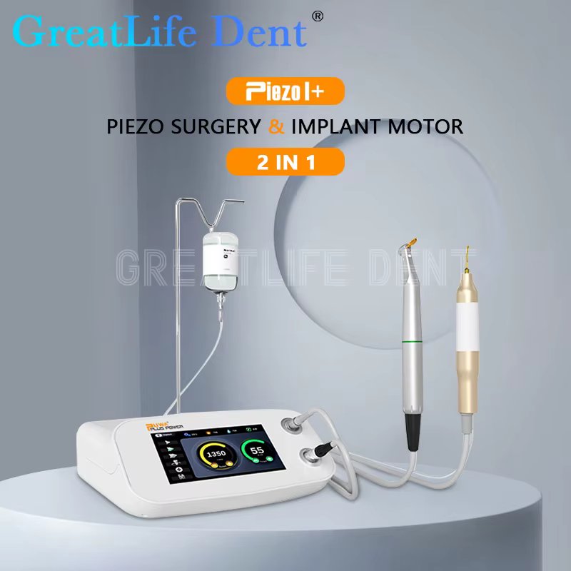 GreatLife Dent Dental Piezo Surgery & Implant Motor 2 in1 SURGIC TOUCH Surgical Drilling Piezosurgery Bone Cutter Implant Device