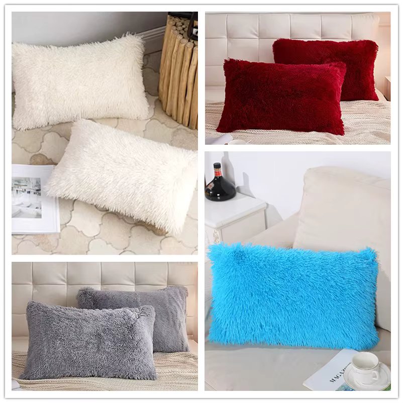 Nordic Plush Rectangular Pillowcase, Crystal Velvet Throw Pillow Covers, Solid Color, Sofa, Living Room Decor, 50x70cm