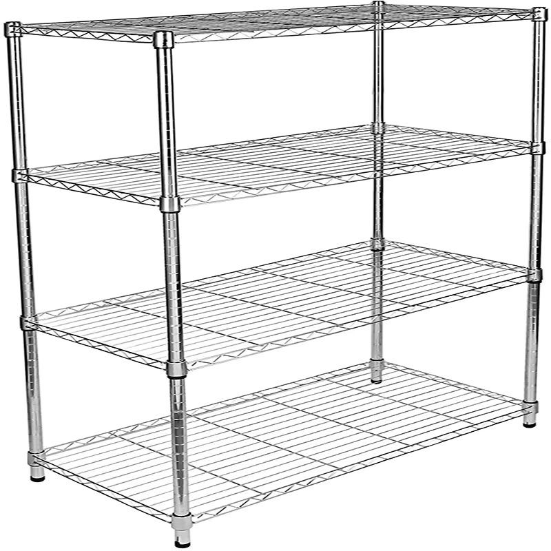 Simple Deluxe 4-Tier Heavy Duty Storage Shelving Unit, Heught Adjustable, Chrome,35.43" D x 17.72" W x 65.35" H, 1 Pack