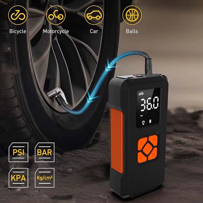 Motorcycle Air Pump Portable Car Automatic Compressor Tire Inflator for Motorcycle Bike Basketball Inflatable Electric Air Pump