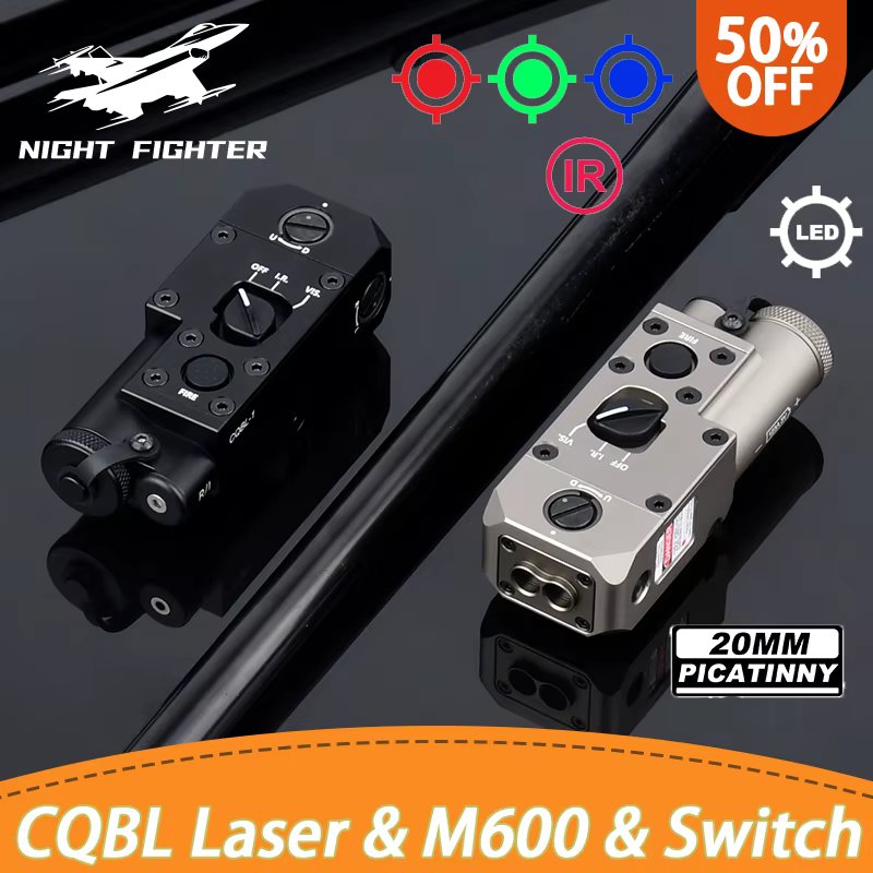 Tactical CQBL Metal IR Version Red Dot Laser Indicator M600 Flashlight White LED With Dual Fuction Switch Airsoft Hunting Scout