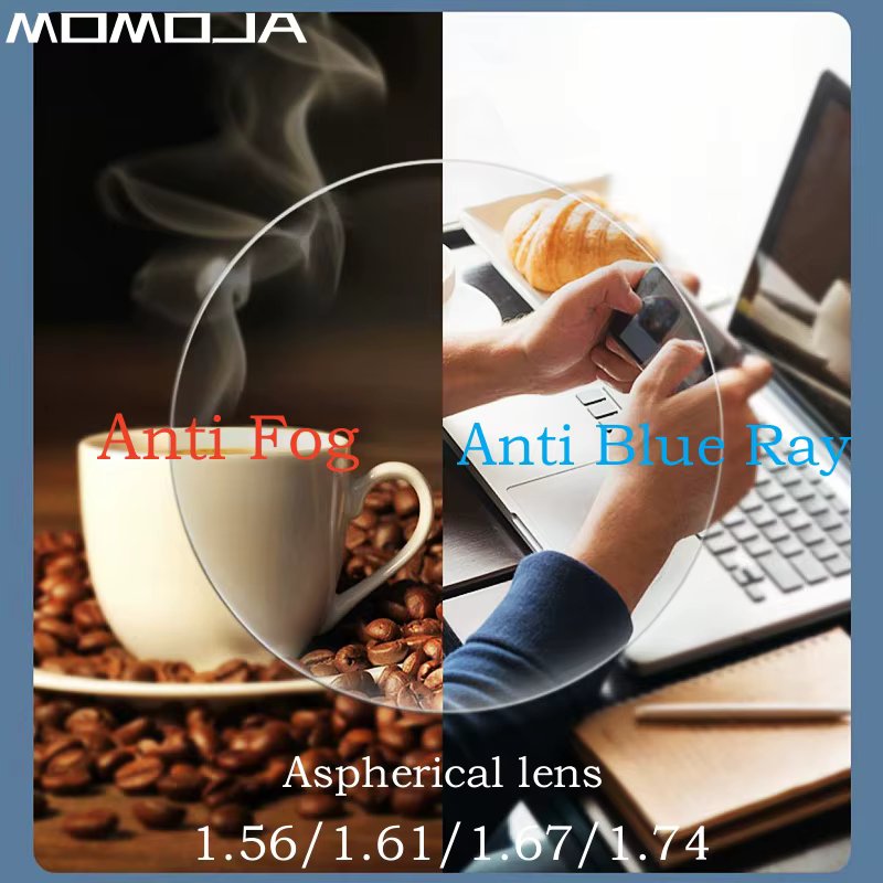 MOMOJA 1.56/1.61/1.67/1.74 HD CR39 Resin Anti-scratch Anti-Reflection Anti-Fog Anti-Blue Light Myopia Hyperopia Astigmatism Lens