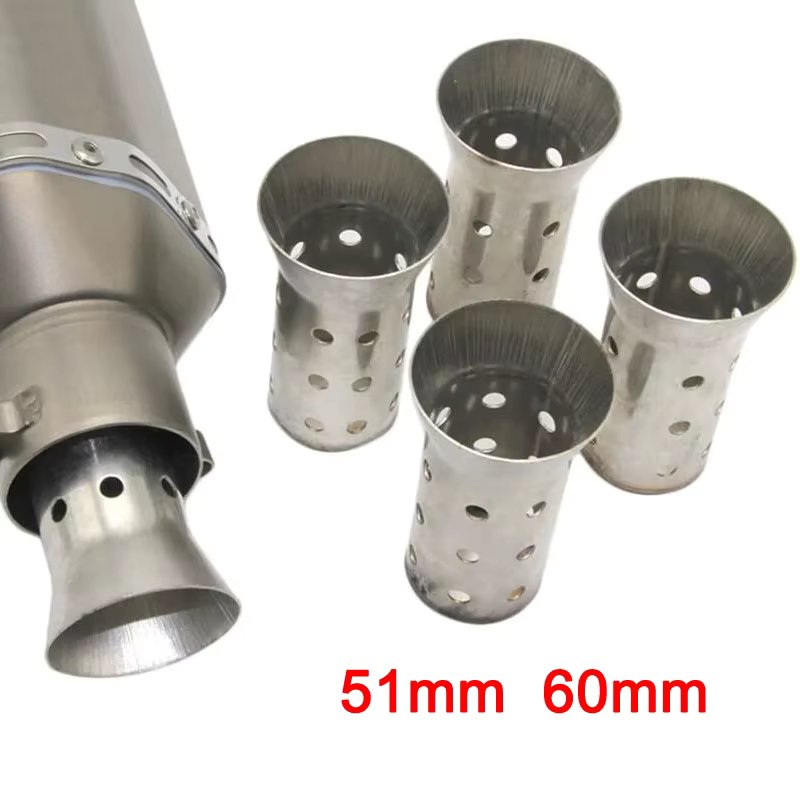 51mm 60mm Inlet Motorcycle Exhaust Muffler Adjustable DB Killer Silencer Noise Sound Eliminator