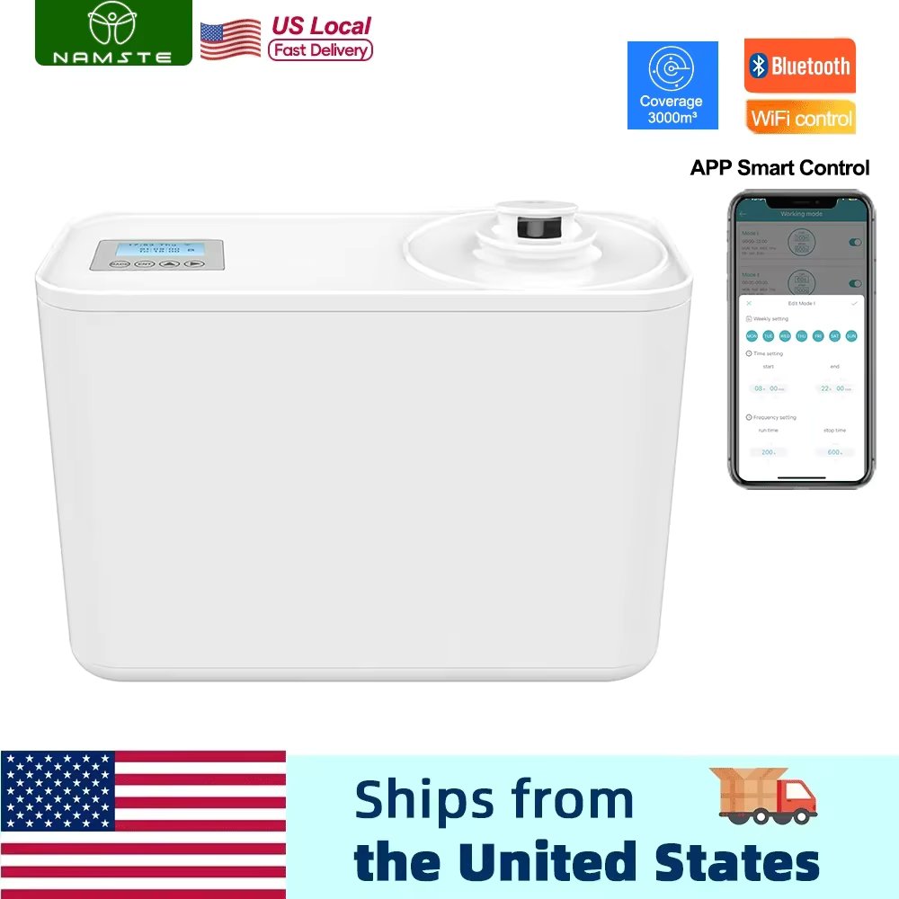 3000m³ Smart Scent Air Machine Perfume Essential Oils Flavoring Air Freshener Capacity 800ML HVAC Room Fragrance Smell for Home