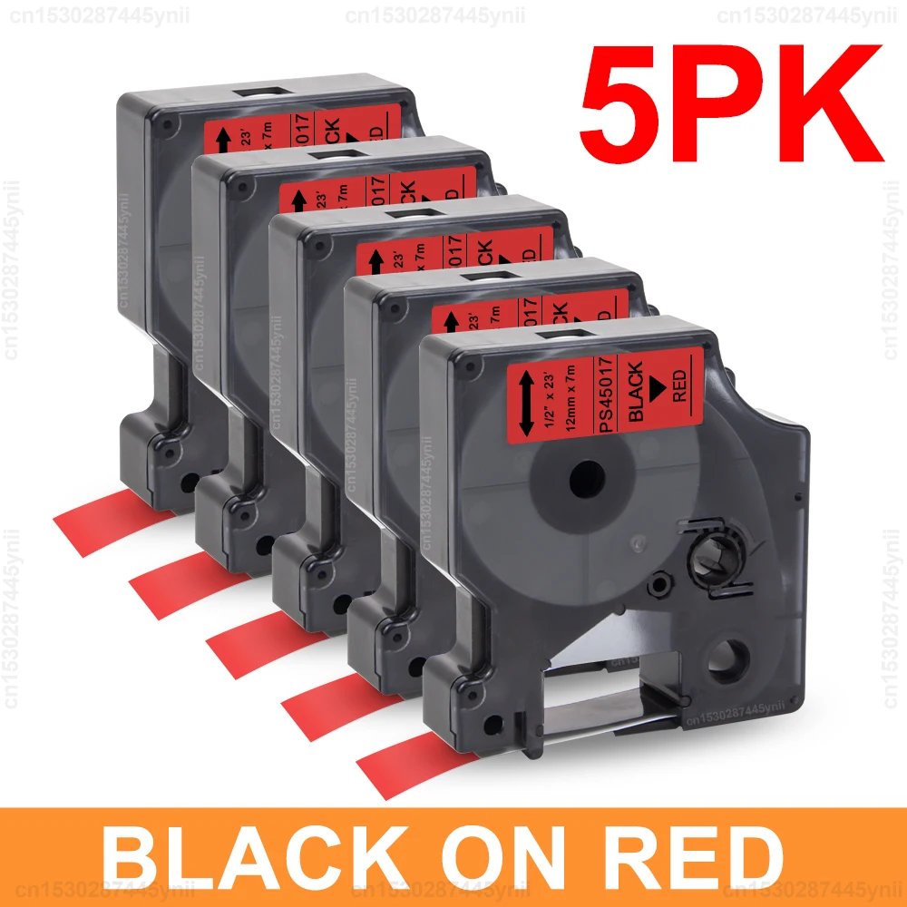 5PK Black on Red