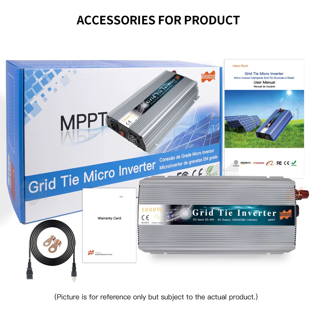 1000W 24V 30V 36V Grid On Micro Inverter 20V-50VDC 120V 240V AC Workable For MAX 1200w Use Solar Panels and Wind System