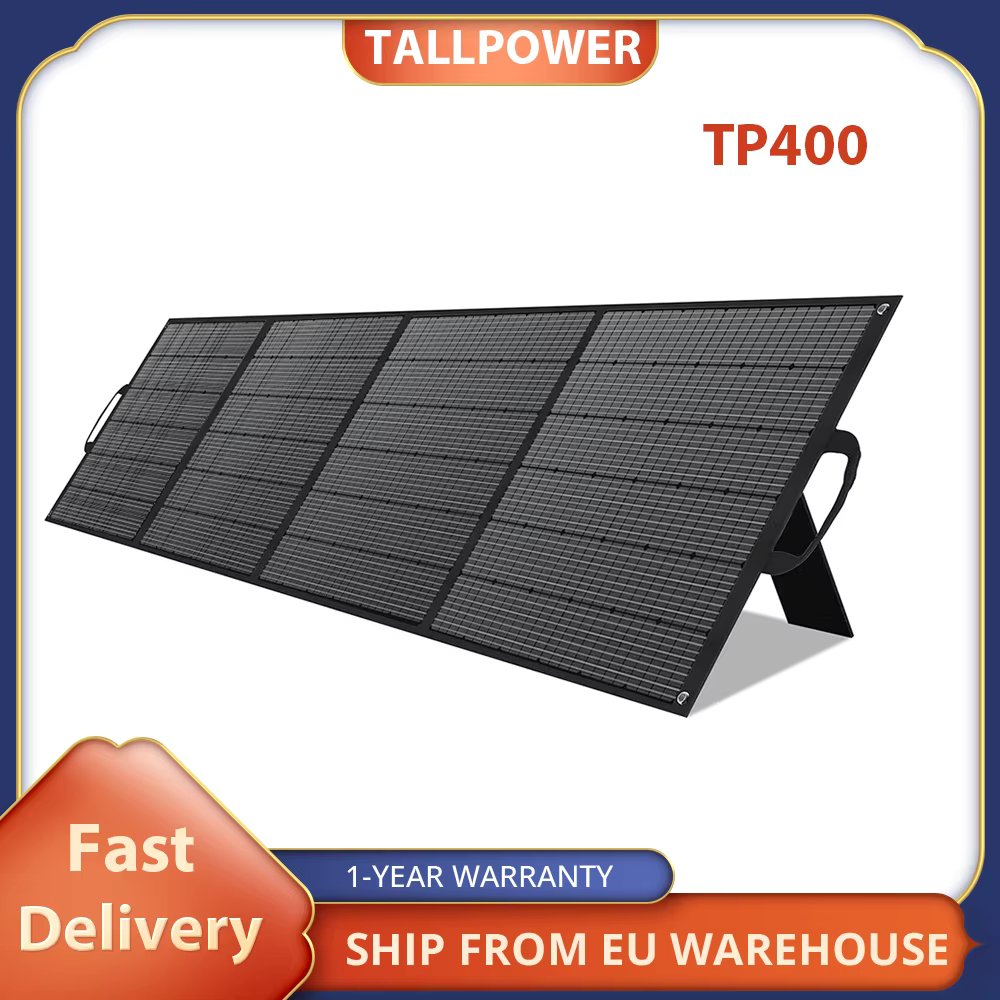TALLPOWER TP400 400W Portable Solar Panel, 23.4% High-Efficiency Solar Power Generation, Series and Parallel,IP67 Waterproof