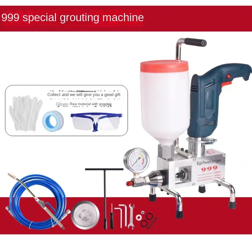 KAY-999 High Pressure Waterproof Grouting Machine 910W Injection Pump Epoxy/Polyurethane Grouting Liquid Leakage Tool