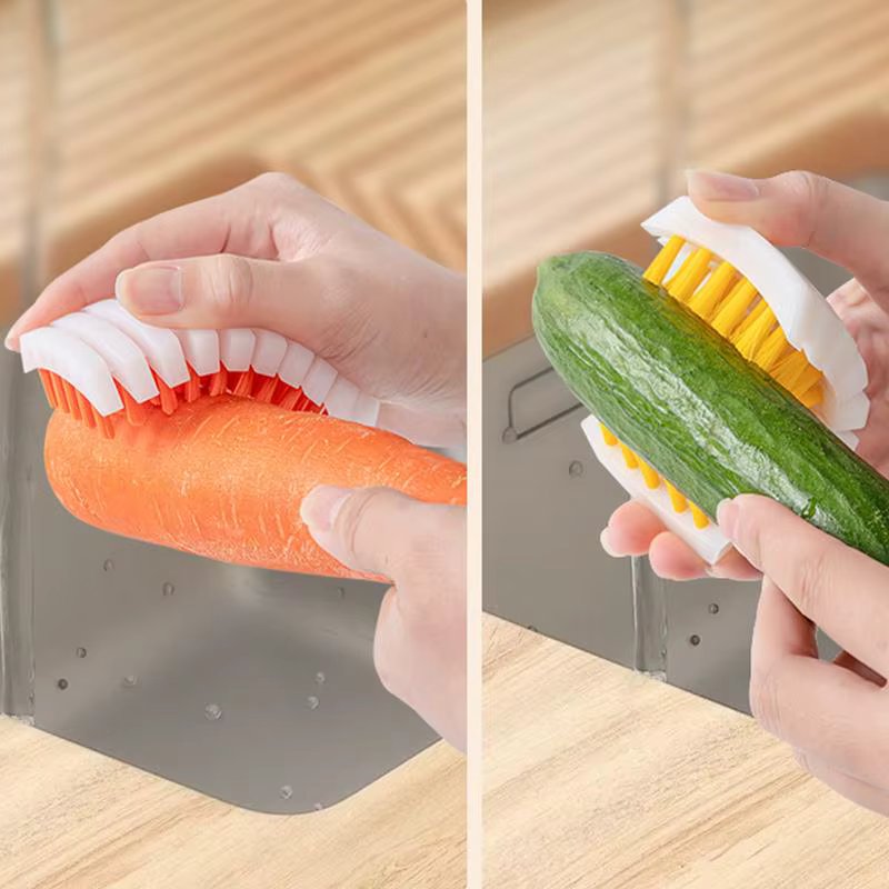 Fruit Brush Scrubber Fruit And Vegetable Produce Brush Bendable Fruit Vegetable Cleaning Brush Carrot Or Corn Cleaner Flexible