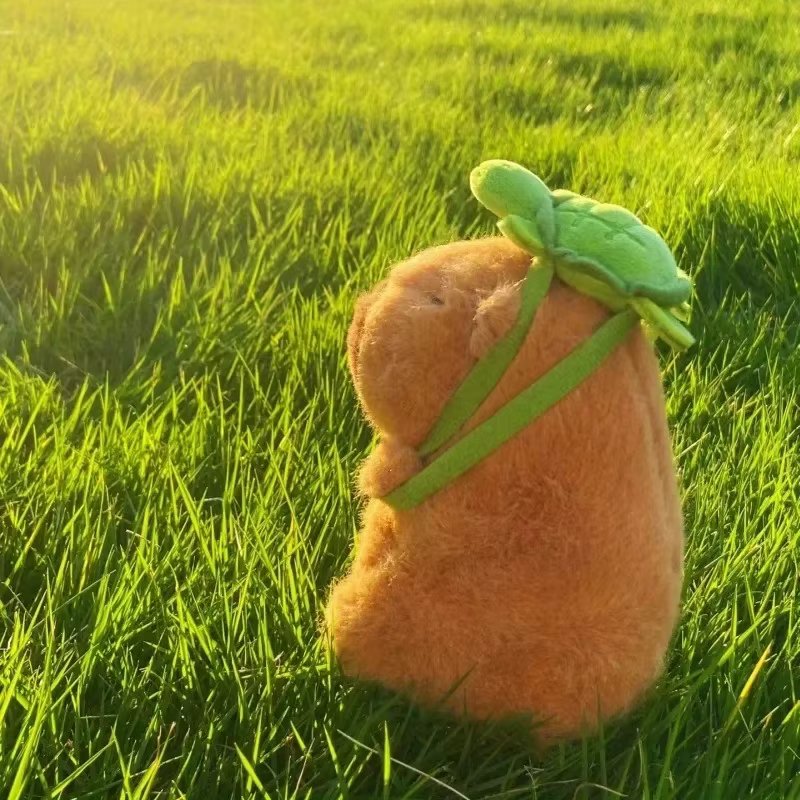 NEW Cute Capybara Plush Toy Stuffed Animals Capybara with Turtle Backpack Soft Doll Kids Toys Birthday Christmas Gift