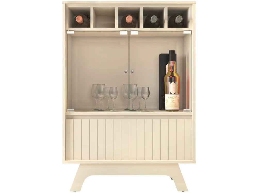 Crystal Rack 3 Doors Off White DJ Tulip Furniture