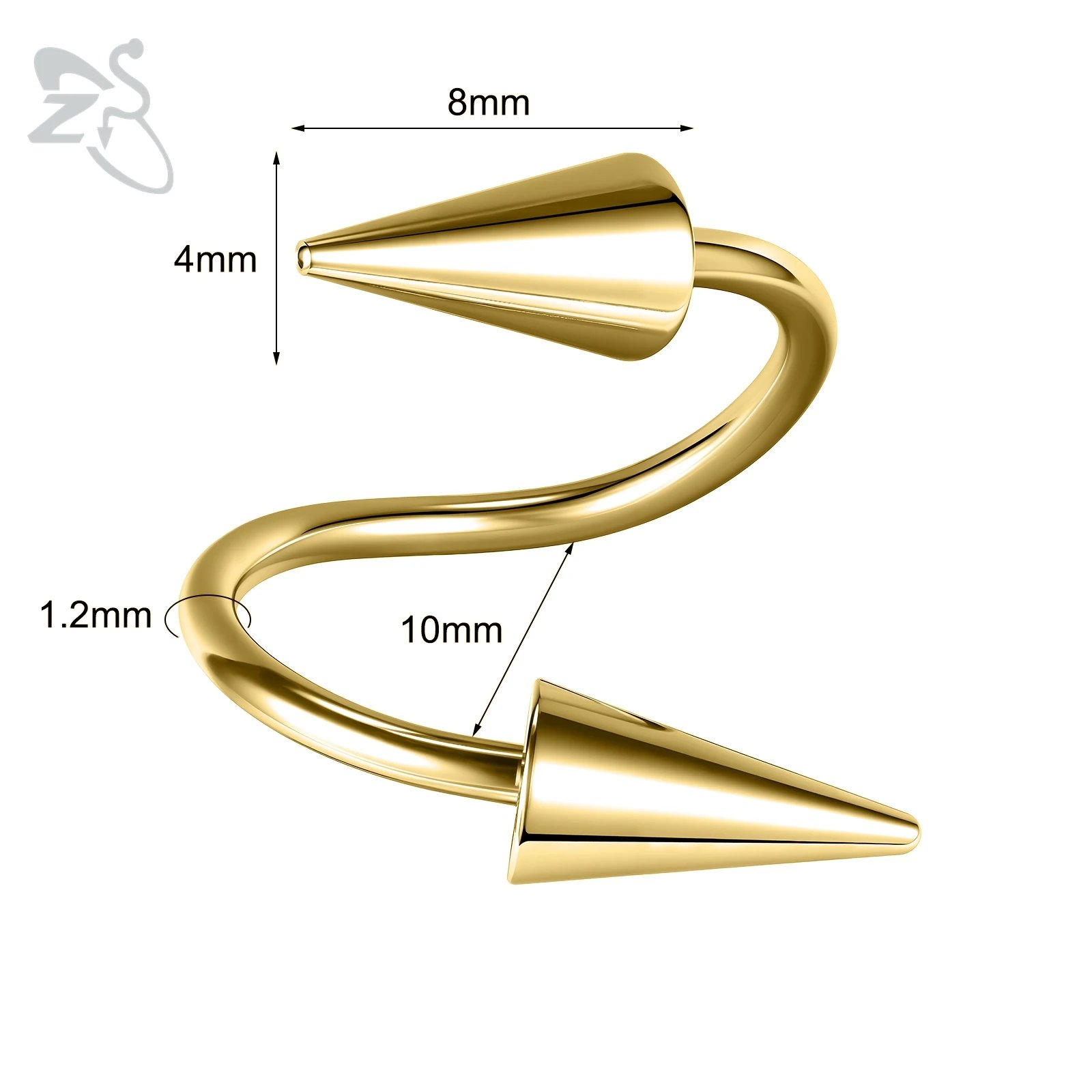 Gold-10X4X8mm