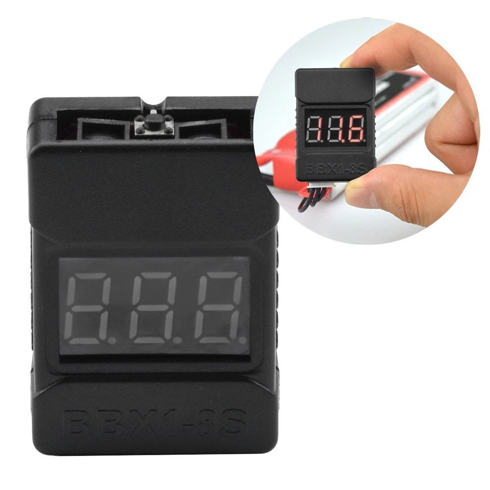 BBX 1-8S Lipo Battery Voltage Tester/ Low Voltage Buzzer Alarm/ Battery Voltage Checker With Dual Speakers