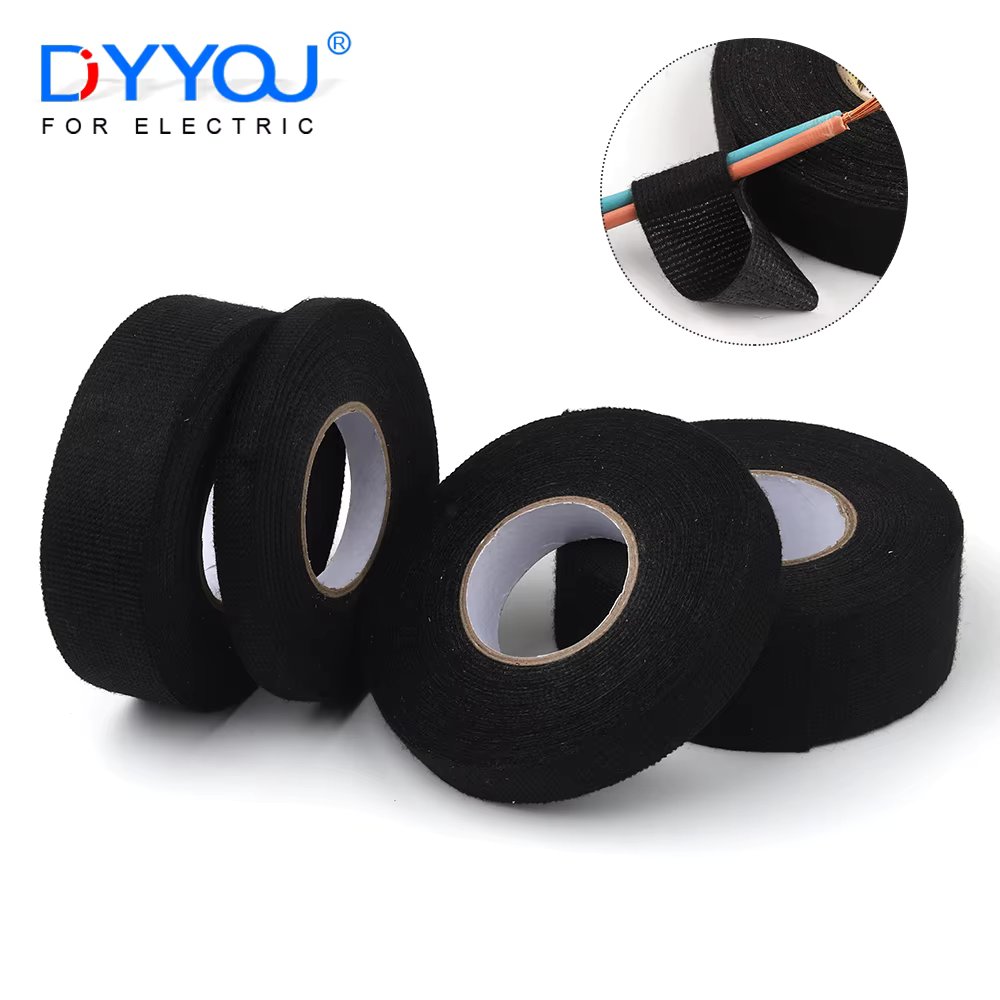 15 Meter Heat-resistant Flame Retardant Tape Coroplast Adhesive Cloth Tape For Car Cable Harness Wiring Loom Protection