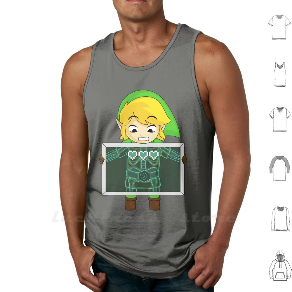 All Heart Tank Top Vest Sleeveless Cotton Hyrule Zelda Termina Link Majoras Mask Wind Waker Ocarina Of Time Breath Of The Wild