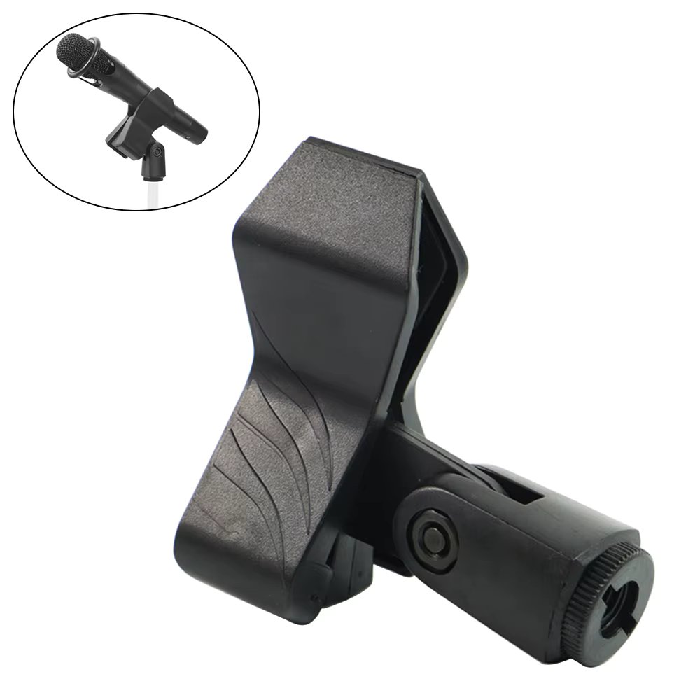 1pcs Universal Microphone Clip Clamp Bracket 1/4 Inch Condenser Microphone Clip Black Live Tripod Stand Accessories
