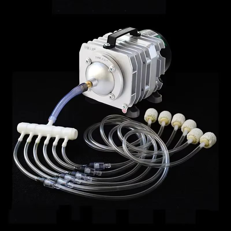 25-60W Electromagnetic Air Compressor Portable Koi Fish Tank Bubble Aquarium Air Pump Pond Aerator ACO-208 ACO-308 ACO-318
