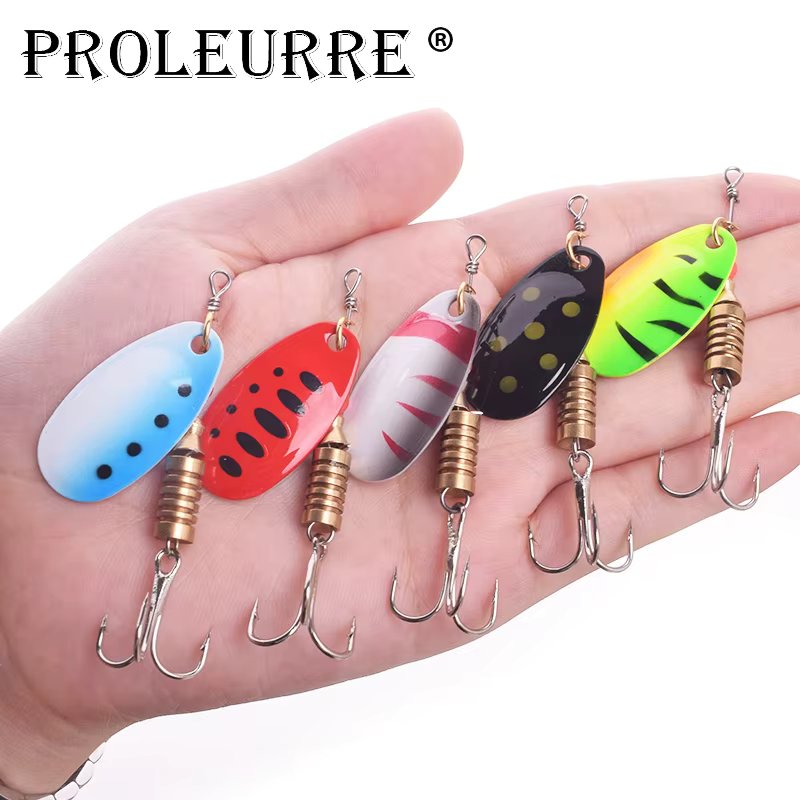 1Pcs 3.5g 5.5g Rotating Spinner Spoon Fishing Lure Metal Sequins Bait Wobbler Pesca Fishing Tackle for Bass Trout Perch Pike