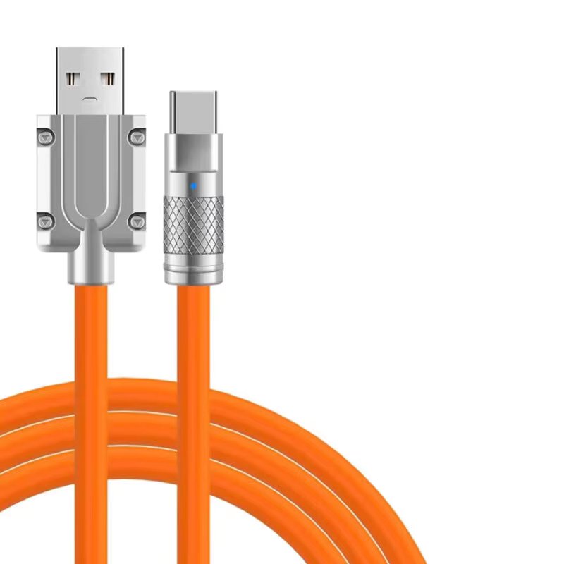 120W 6A Super Fast Charge Type C Liquid Silicone Cable Quick Charge 1M USB Cable Usb C Charger Cable for Huawei Samsung Xiaomi