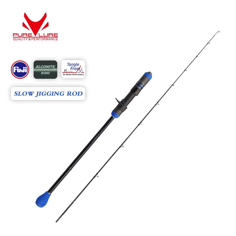 PURELURE Slow Jigging Rod 1.90M 6.35ft Solid Tip Salt water Spinning Baitcasting for Sea Fishing Rods Boat Fishing Rod