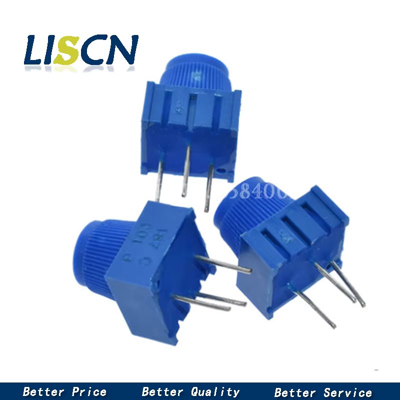 5PCS/LOT 3386P-1-103 10K 1k 2k 5k 10k 20k... 0.5W, 1/2W PC Pins Through Hole Trimmer Potentiometer Cermet 1 Turn Top Adjustment