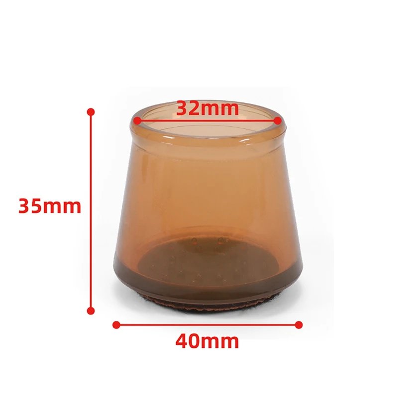 12-Pack Non-Slip Felt Furniture Leg Covers (Brown + Brown)