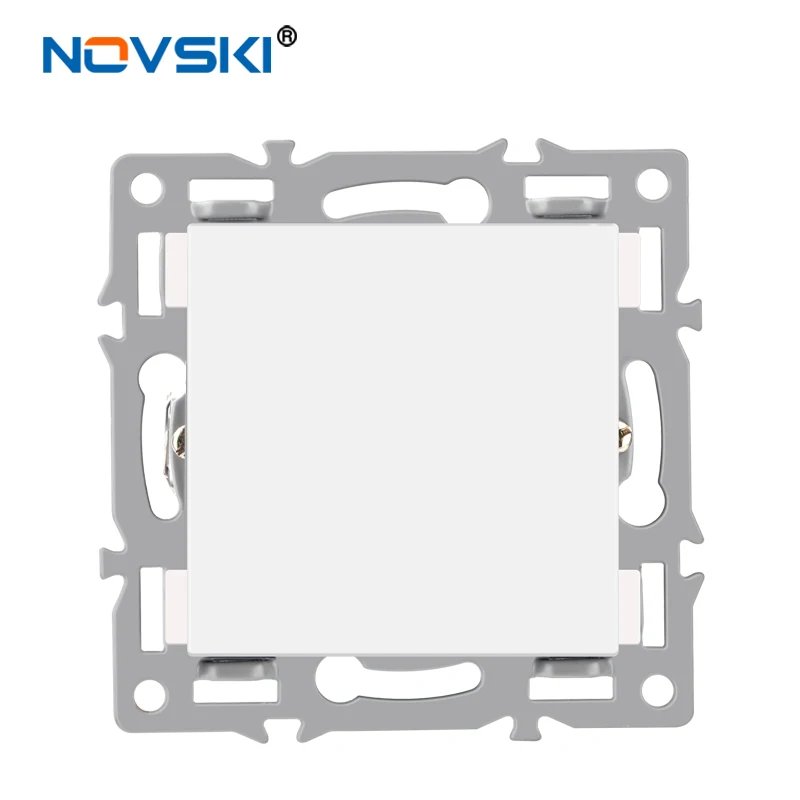 Novski Toughened glass panel light switch, European and French wall plug, USB, TV, RJ45, RJ11, DIY sensor switch module white