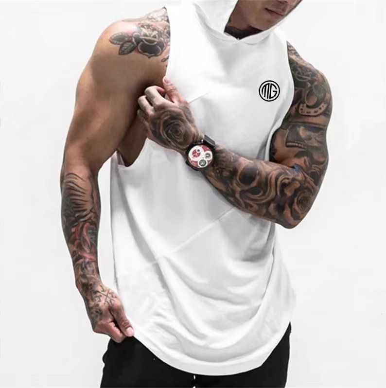 DIY Logo Bodybuilding Stringer Tank Top hooded Men Gym Clothing Fitness Mens Sleeveless Vests Cotton Singlets Muscle Tanktops