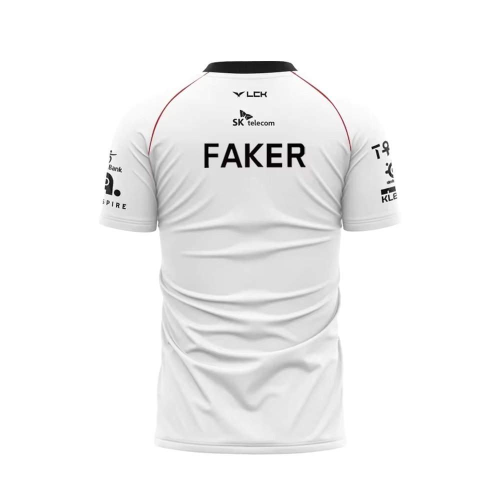 New T1 E-Sports Club Team Uniform League Of Legends World Finals Jersey T Shirt LOL Games Faker Fan Support Men Clothes
